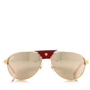 CARTIER Santos Dumont Aviator Sunglasses Gold